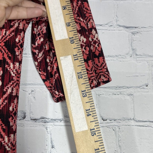 LuLaRoe Dress Dress XL Fit Flare Artsy Munroe Pink Red Skater Stretch - Picture 5 of 13